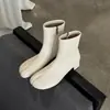 Botines cortos de moda y sencillos estilo coreano de 4,7 cm, nuevo modelo otoño e invierno 2026, punta redonda, tacón grueso, cremallera lateral, botas de moda para mujer