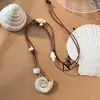 Collar Estilo Bohemio con Concha Marina, Estrella de Mar y Caracola, Pieza Larga con Mezcla de Estilos, Accesorio de Moda y Versátil