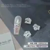 Arte de unha sem base, diamantes empilhados, balas de rocha de ovo de pombo branco brilhante com acabamento em bolas de diamante, diamantes de unha usáveis, acessórios de decoração de unha