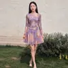 Traje de Baño para Mujer Más Vendido Estilo Fresco Manga Larga Cubre Traje de Dos Piezas de Una Pieza Estilo Falda Conservador Adelgazante Oculta Vientre Traje de Baño para Aguas Termales