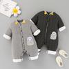 Enterizo para Bebé Ropa de Abrigo para Niños Recién Nacidos, Algodón de Manga Larga Invierno de Un Solo Botón Engrosado Ropa Cálida, Algodón Puro con Capucha