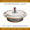 Mesa de Hot Pot Moderna Minimalista para Restaurante Villa com Mesa Giratória Fogão de Indução Hotel Elétrico Grande Mesa Redonda Laje de Rocha para 16-20 Pessoas