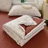 2026 Novo Estilo Fio Bouclé Renda Preta Pequena Colcha de Verão, Colcha Refrescante de Verão, Colcha de Ar Condicionado Conjunto de Quatro Peças
