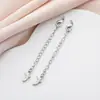 Retención de color mejorada oro blanco cadena extendida serie de oro blanco chapado en cobre cadena de cola más cadena larga pulsera de cuentas diy collar