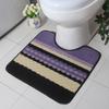 Tapete de Piso para Inodoro de Casa Tapete para Pies Inodoro Inodoro Tapete en Forma de U Antideslizante Absorbente Poliéster Estampado Baño Tapete Antideslizante