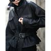 Haining 2025 Nuevo Otoño Piel de Cabra La Misma Piel de Cabra de Song Jia Chaqueta de Cuero Corta de Motocicleta de Gama Alta para Mujer