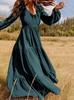 Outono 2025 Amazon Ebay Aliexpress Wish Rua Vestido Elegante Feminino Grande Rodado em Estoque