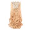 Set de 8 piezas de cabello con tarjeta europea y americana para comercio exterior, 17 tarjetas, pieza de peluca de cabello rizado grande, traje de fibra química para mujer, extensión de peluca de cabello largo lacio