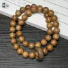 Sándalo Verde DIY Pulsera de Doble Círculo con Vaina de Semilla de Loto Cuentas de Oración de Sándalo de Madera Pulsera de Regalo