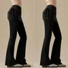 2026 Pantalones de Yoga Nuevos para Mujer Falso Dos Piezas Falda-Pantalón Tallas Grandes Chicas Gorditas Correr Casual Micro Acampanado Deportes Fitness Pantalones