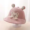 Gorro de Bebé para Primavera y Otoño, Gorro de Pescador de Pana para Niños, Gorro de Sol de Dibujos Animados para Niña, Gorro Cortavientos para Niño, Lindo de Invierno