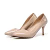 Zapatos en nombre de 31 Zapatos de tacón alto puntiagudos elegantes nuevos franceses Zapatos profesionales para mujer Zapatos de charol para mujer Comercio exterior 48 yards