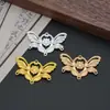 Estilo Antiguo DIY Aleación Goteo de Aceite Poroso Mariposa Flor Accesorios Dinastía Han Cheongsam Hecho a Mano Horquilla Corona para el Cabello Material Accesorios