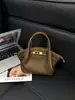 Bolso de Mano de Cuero Genuino, Bolso de Mano de Moda de Alta Gama, Bolso Tipo Dumpling, Cesta de Verduras, Bolso Mini Plegado de Mano, Bolso Cruzado para el Trabajo