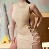 Vestido de tirantes sexy de verano 2023 para niños, estilo europeo y americano, con abertura alta.