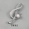Broche de Nota Musical Creativo de Moda Lujo Ligero de Alta Gama Accesorios para Chaqueta de Traje Ramillete Nuevo Elegante Exquisito Pin Mujer