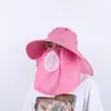 Chapéu de Sol para Colher Chá para Mulheres, Chapéu de Sol Respirável de Verão, Chapéu de Proteção Solar para Ciclismo, Máscara Facial Cobertora, Aba Larga para Venda por Atacado