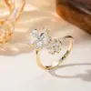 Anillo de Luz Chapado en Cobre Oro Real Incrustaciones de Circonita Anillo de Dedo de Lujo Sensación de Gama Alta Joyería para Mano Versátil Envío Directo de Fábrica al por Mayor Disponible
