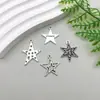 1 Novo Pingente de Estrela de Cinco Pontas Vazada Série Estrela Liga de Prata Antiga Pingente Acessórios para Joias DIY