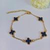 Moda Popular Europeia e Americana Transfronteiriça Simples Trevo de Quatro Folhas da Sorte Pulseira Personalizada Luxo Leve Combina com Tudo Pulseira de Madrepérola Joia
