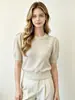 Venta al por mayor transfronteriza desde la fábrica de origen: Suéter de punto para mujer de otoño e invierno con mangas abullonadas en forma de estrella, mangas desmontables, suéter corto de cuello redondo