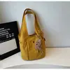 Bolsa de Lona Casual Estilo Japonés Nueva Primavera para Mujer, Bolso de Hombro Versátil Simple y de Moda, Bolsa Tote de Gran Capacidad