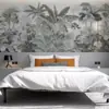 Papel Tapiz de Sofá B&B de Plantas Minimalista Moderno Mural Temático de Sofá de Sala de Estar de Hotel Habitación de Hotel Cubierta de Pared de Selva Tropical