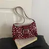 2026 Dulce, de Moda, Simple Estilo Coreano Verano Nuevo para el Trabajo Diseño de Cinturón de Lunares Hombro Único Cruzado Debajo del Brazo Bolso