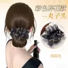 Coque de Cabelo Redondo para Mulheres com Presilha de Garra, Rede de Fio de Flor Cheia para Coque na Parte de Trás da Cabeça, Ferramenta de Penteado, Coque Falso de Cabelo Natural Realista