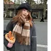 Bufanda Cuadros de Mezcla de Lana Rosa Girly de Alta Calidad para Mujer Otoño Invierno Estilo Británico Borlas Calentador de Cuello para Hombre Fabricante