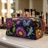 Necessaire matelassada com borboletas e flores transfronteiriça, bolsa multifuncional, estampa digital, direto do fabricante