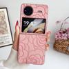 Funda para Teléfono Móvil de Cuero Camelia VIVOXFlip Samsung ZFlip6 Pantalla Plegable Borde Plateado Escarchado Carcasa Protectora