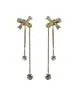 Aretes Largos con Borla de Lazo de Pedrería para Mujer Verano Celebridad de Internet 2022 Nuevos Modernos Delicados Aretes de Lujo Ligero Aretes