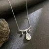 Collar de acero de titanio con cadena para clavícula femenina, imitación de calcedonia de hielo alta natural, Buda, accesorios de regalo de cumpleaños avanzados, venta al por mayor en vivo