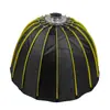 Softbox Parabólico Metálico Profundo de Instalação Rápida 90/120cm com Montagem Bowens para Transmissão ao Vivo, Difusor de Grade de Luz Parabólica Profunda