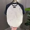 Camiseta de manga corta de verano para hombre, nueva y moderna, con bloques de color y diseño tie-dye, popular en línea