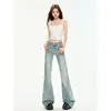 Jeans boca de sino feminino petite não apertado 2026 novo estilo cintura baixa emagrecedor solto stretch calça boca de sino