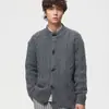 OT Suéter Cardigan de Punto Grueso Estilo Japonés Nuevo para Hombre Primavera y Otoño con Cuello Alto, Corte Holgado, Suéter de Punto de Manga Larga para Hombre