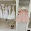 ¡El té en polvo Le En BabySweet! Vestido de Tirantes Rosa con Volantes Ultra-Hada para Niñas 2026 Vestido de Verano para Niños Pequeños
