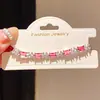 Pulsera cuadrada de flor de circón rosa girly, sensación de lujo ligero de nicho de alta gama, joyería de moda, simple y dulce