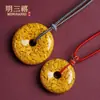 Mineral Crudo Realgar Cristal Cinabrio Colgante Alto Contenido Hebilla de Paz Unisex Arena de Cristal Pulsera de Cuentas Sueltas DIY Collar