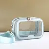 Bolso Transparente de PVC Cruzado Estilo Ins Japonés Fresco para Mujer, Bolso de Maquillaje de Moda Trendy, Bolso de Hombro de Moda para Exteriores
