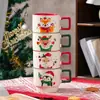 Taza de Cerámica de Santa Claus Transfronteriza Taza de Dibujos Animados Creativa Regalo de Navidad Regalo Taza de Café para el Hogar Recuerdo