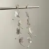 Pendientes de Mariposa Frescos de Corte Largo, Pendientes Elegantes de Nicho de Gama Alta Super Hada, Pendientes de Novia de Plata 925