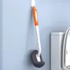 Cepillo para Inodoro con Mango Largo para Limpiar Ranuras, Sin Rincones Muertos, Cepillo de Limpieza para Baño Montado en la Pared, Cepillo para Inodoro con Cerdas Suaves al por Mayor