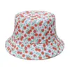 Ins Estilo Japonés Versión Coreana Bonito Sombrero de Sol Doble Cara Estampado de Frutas Cítricas Naranja Sombrero de Pescador Sombrero de Sol para Mujer Verano