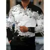 Camisa de manga larga con estampado personalizado de lujo ligero de alta gama, nuevo estilo de moda europea y americana para hombre, camisa de moda moderna