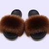 Chinelo de pele de raposa sintética quente de venda no exterior AliExpress chinelos de pele femininos chinelos de casa de pele artificial