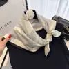 Bufanda de Seda Estilo Nuevo, Gama Alta, Versátil, Moderna, Bufanda de Seda Artificial, Bufanda Pequeña para el Cuello, Bufanda de Gasa de 70 cm, Venta al por Mayor Transfronteriza