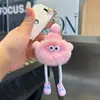 Pingente de bolsa bola de carvão pequena de pelo de coelho rex no atacado, decoração de boneco elfo para mochila, chaveiro de carrinho de brinquedo de desenho animado